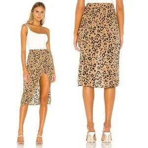 New Lovers and Friends Marla Midi Skirt in Leopard Size M